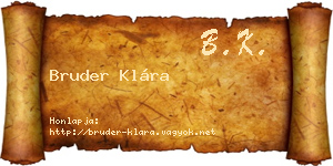 Bruder Klára névjegykártya